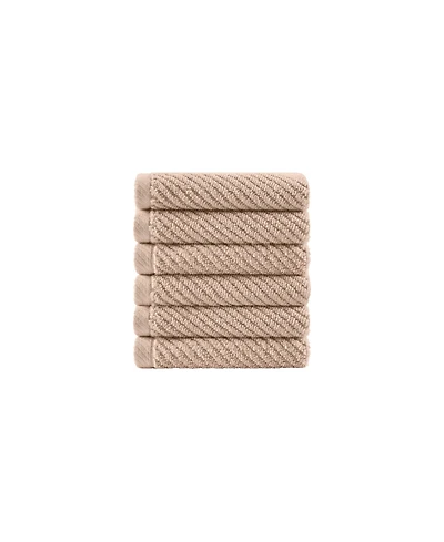 Madison Park Diagonal Ribbed Cotton 6-Pc. Washcloths Set