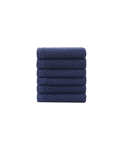 Madison Park Diagonal Ribbed Cotton 6-Pc. Washcloths Set