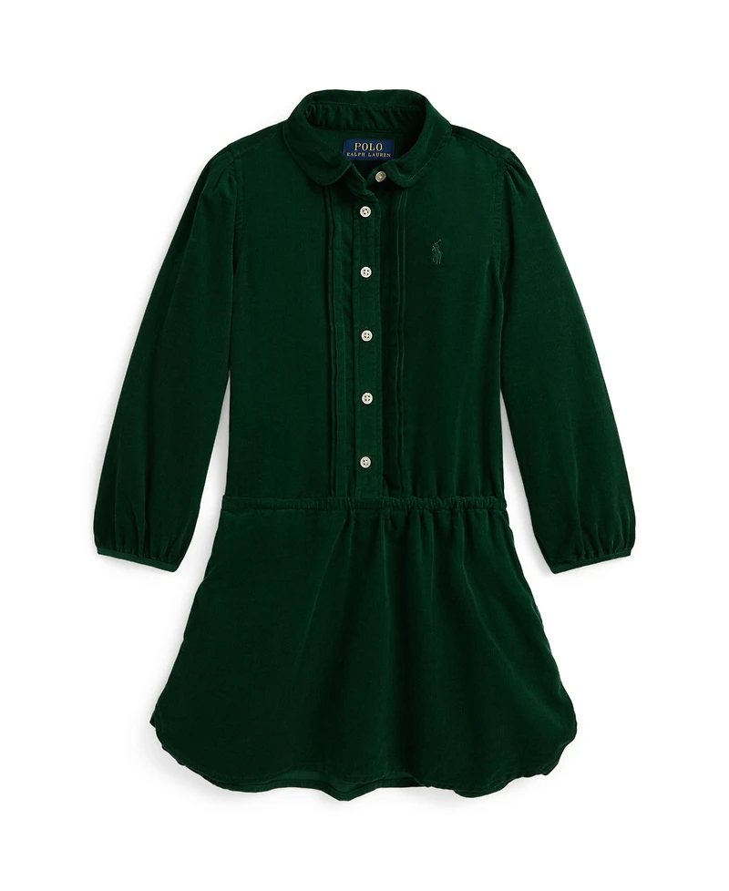 Polo Ralph Lauren Girls 2T-6X Pintucked Long Sleeves Dress