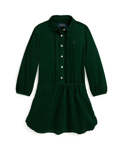 Polo Ralph Lauren Girls 2T-6X Pintucked Long Sleeves Dress