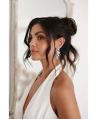 Untamed Petals Royalist Pearl and Crystal Statement Earrings