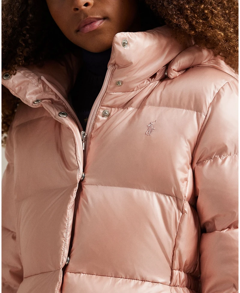 Polo Ralph Lauren Girls 7-16 Metallic Hooded Long Sleeves Jacket