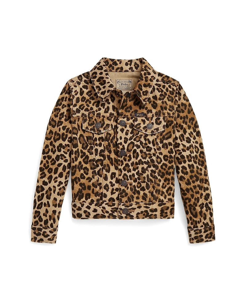 Polo Ralph Lauren Girls 2T-6X Leopard-Print Trucker Jacket