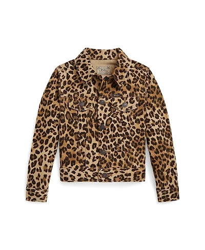 Polo Ralph Lauren Girls 2T-6X Leopard-Print Trucker Jacket