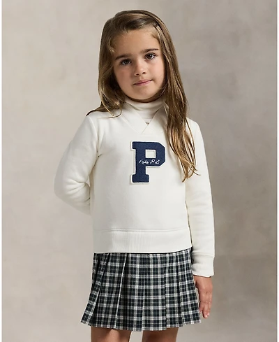 Polo Ralph Lauren Girls 2T-6X Letterman Long Sleeves Sweatshirt Dress