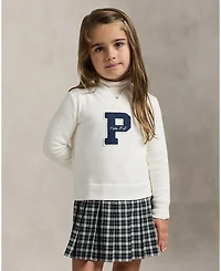 Polo Ralph Lauren Girls 2T-6X Letterman Long Sleeves Sweatshirt Dress