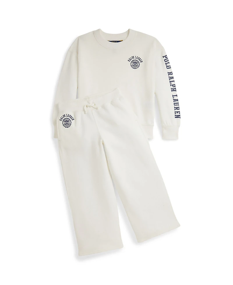 Polo Ralph Lauren Girls 2T-6X Logo Crest Wide-Leg Pants