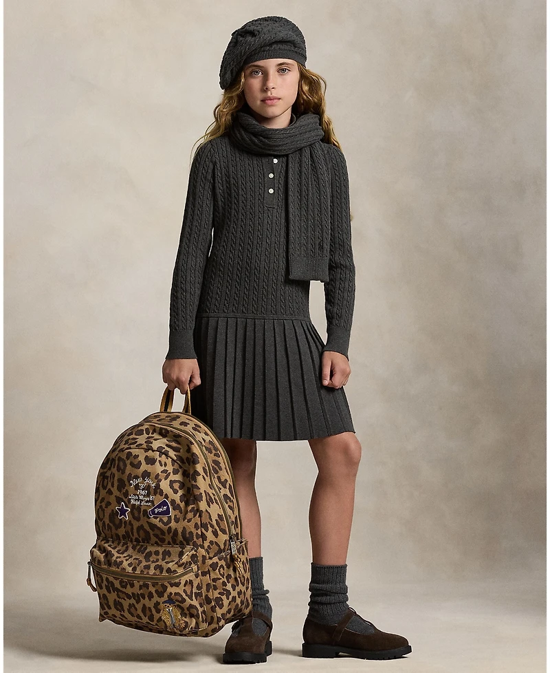 Polo Ralph Lauren Girls 7-16 Mini-Cable Long Sleeve Sweater Dress