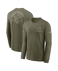 Nike Men's Olive Detroit Lions 2025 Salute to Service Long Sleeve T-Shirt
