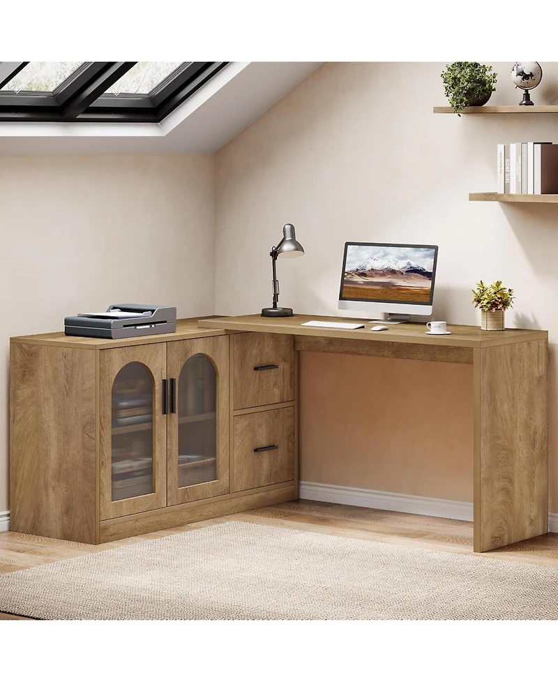 Tribesigns L-Shaped Gaming Desk with Storage Drawers,L-Shaped Computer Desk