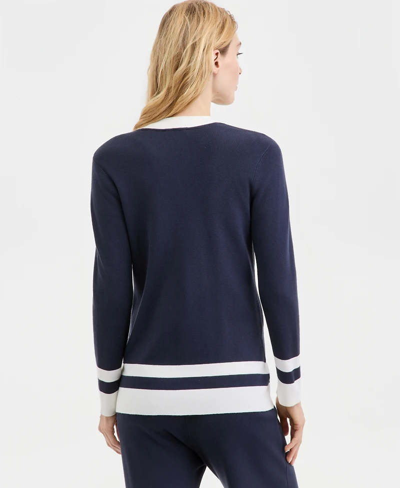 Nautica Jeans Women's Long V-Neck Cardigan Sweater