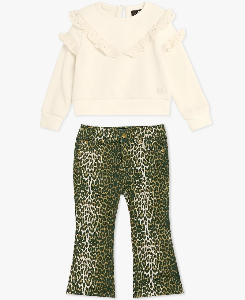 7 For All Mankind Baby Girls 2-Piece Top and Pants Set
