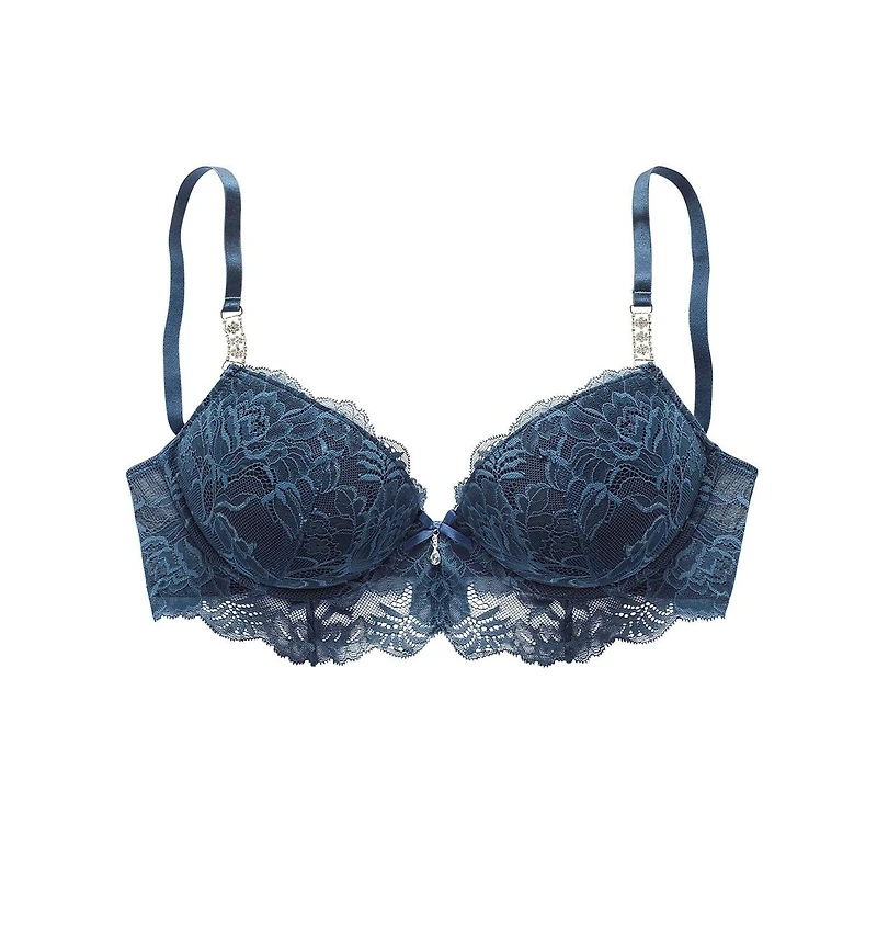 Lascana Women's Rhinestone Lace Push Up Bra