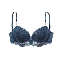 Lascana Women's Rhinestone Lace Push Up Bra