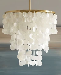 Ink+Ivy Isla Dimmable Layered Capiz Chandelier