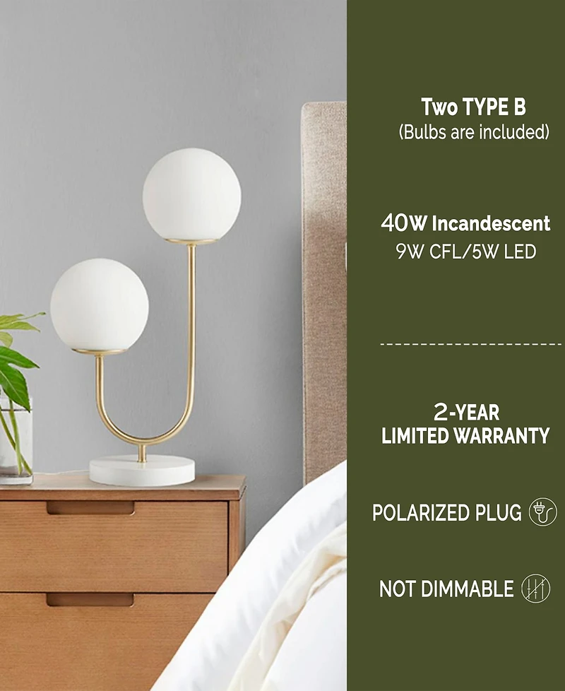 510 Design Zusa Metal 2-Light Globe Table Lamp