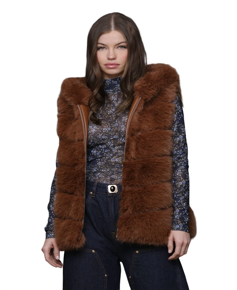 Avec Les Filles Women's Sleeveless Long Vest