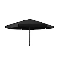 Garden Parasol Black Polyester fabric with Pa coating, Aluminum