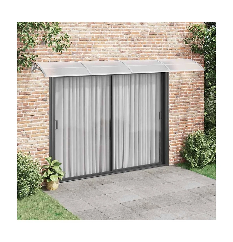 Door Canopy Grey Polycarbonate 157.5 x 39.4 in Durable