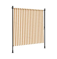 Outdoor Roller Blind Orange and White Polyester, Steel