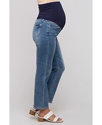 Pinkblush Blue Straight Crop Maternity Jeans