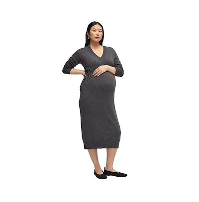 Ingrid + Isabel Maternity Ingrid + Isabel Cozy V Neck Midi Sweater Dress