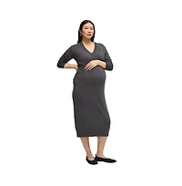 Ingrid + Isabel Maternity Ingrid + Isabel Cozy V Neck Midi Sweater Dress