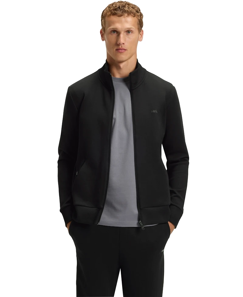 Boss by Hugo Men's Logo Print Zip-Up Sweatshirt