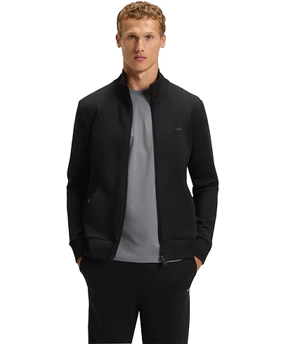 Boss by Hugo Men's Logo Print Zip-Up Sweatshirt