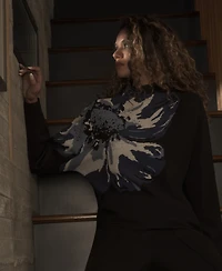 T Tahari Women's Floral Funnel-Neck Long-Sleeve Sweater