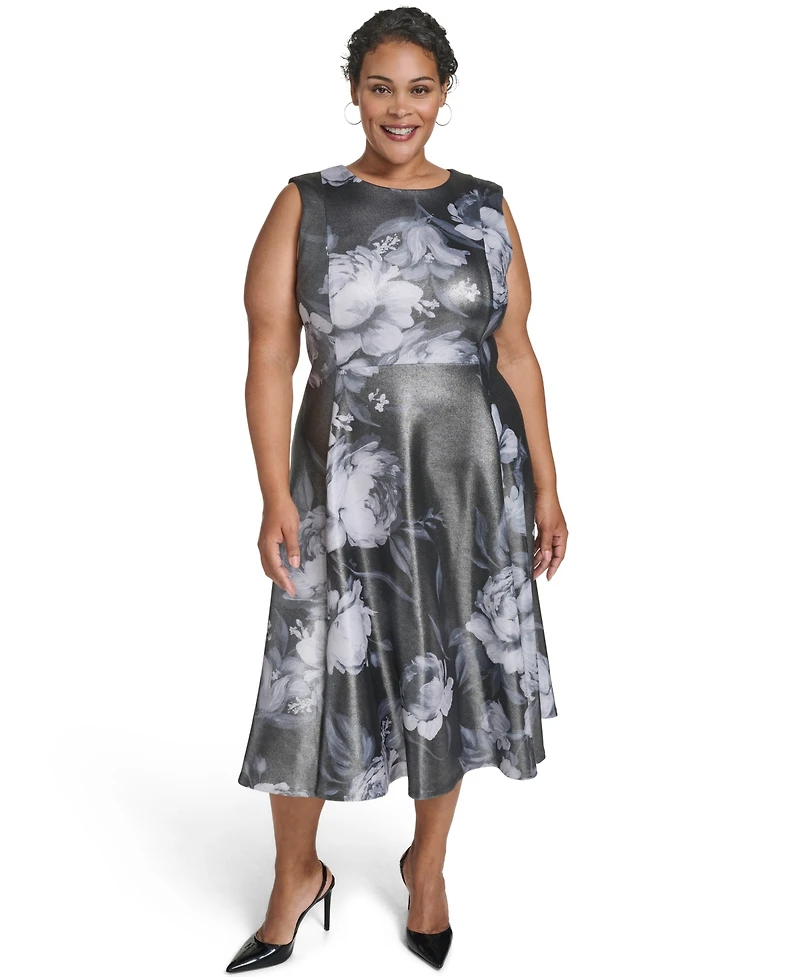 Calvin Klein Plus Scoop Neck Sleeveless Dress