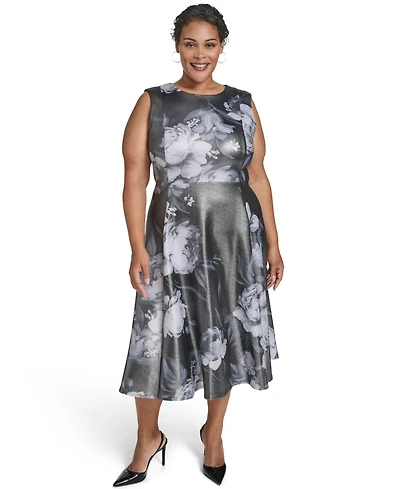 Calvin Klein Plus Scoop Neck Sleeveless Dress