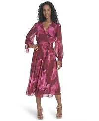 Calvin Klein Plus Tie Sleeve Midi Dress
