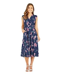 Yumi Women's Mesh Stretch Midi Dress With Pockets