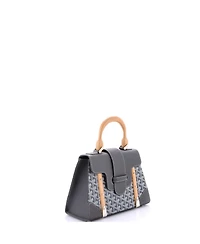 Pre-Owned Goyard Pm Saigon Top Handle Bag Coated Canvas with Leather