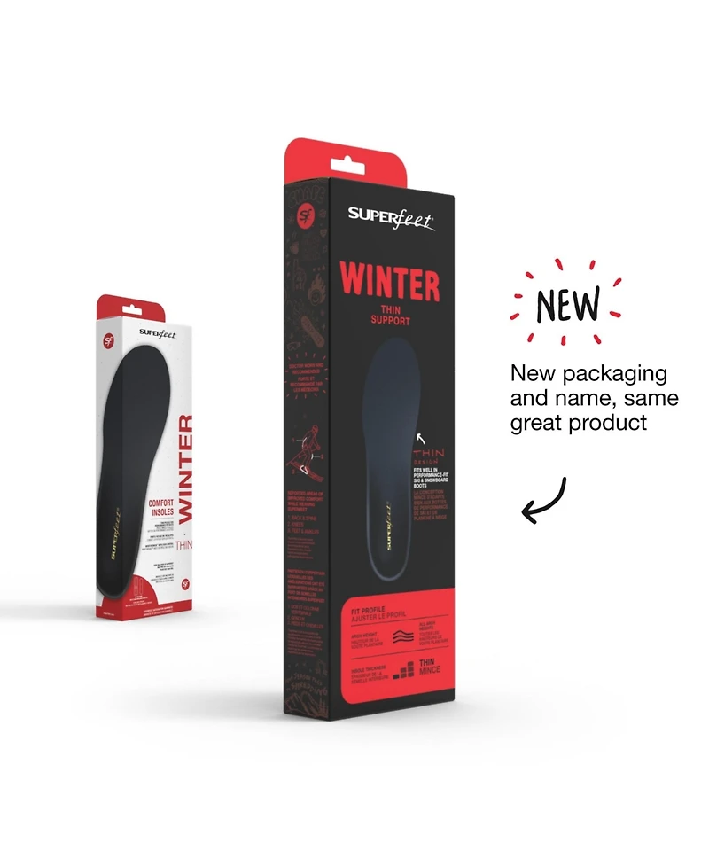Superfeet Winter Comfort Thin Insoles, 5.5-7 Men / 6.5-8 Women