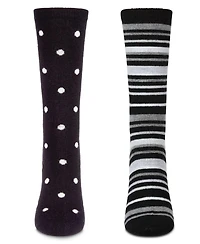 MeMoi Women's 2 Pair Pack Cashmere Blend Crew Socks
