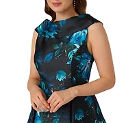 Adrianna Papell Women's Boat Neck Midi Dress