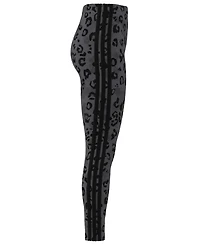 adidas Women's Leopard-Print Cotton-Blend High-Rise Leggings