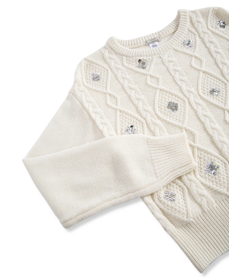 Habitual Girls 7-16 2-Piece Sequin Cable Knit Sweater and Pants Set