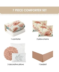 Stratford Park Jade Floral 7-Pc. Comforter Set