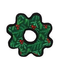 Tuffy Holiday Jr Gear Ring Wreath 2 Pack, Durable Plush Squeaky Dog Toy