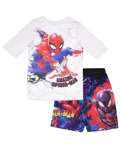 Spider-Man Boys Quick-Drying Short and Trunks 2-Piece Swimwuit Set