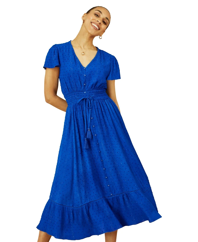 Yumi Women's Button Detail Midi Dress
