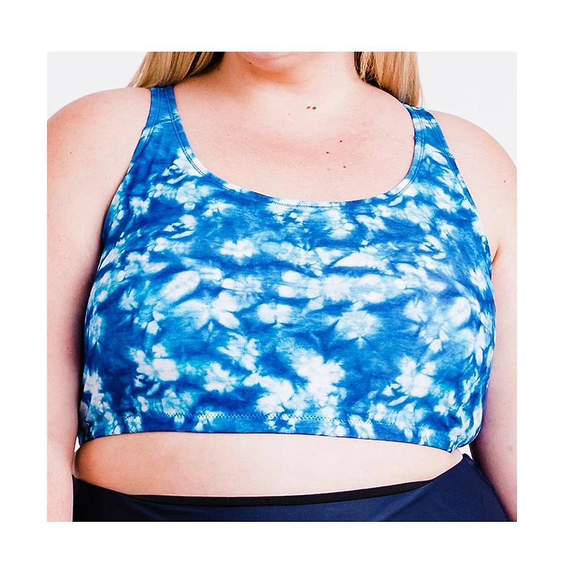 Calypsa Plus Size Racerback Swim Bra with Removable Cups