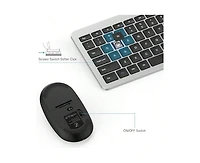Wireless Keyboard And Mouse Combo-Full Size Slim Thin Wireless Keyboard Mouse With Numeric Keypad 2.4g Stable Connection Adjustable Dpi (Silver)