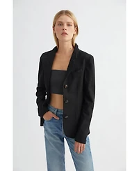 Labeca London Us Women's Black Wool Blazer - S / Black