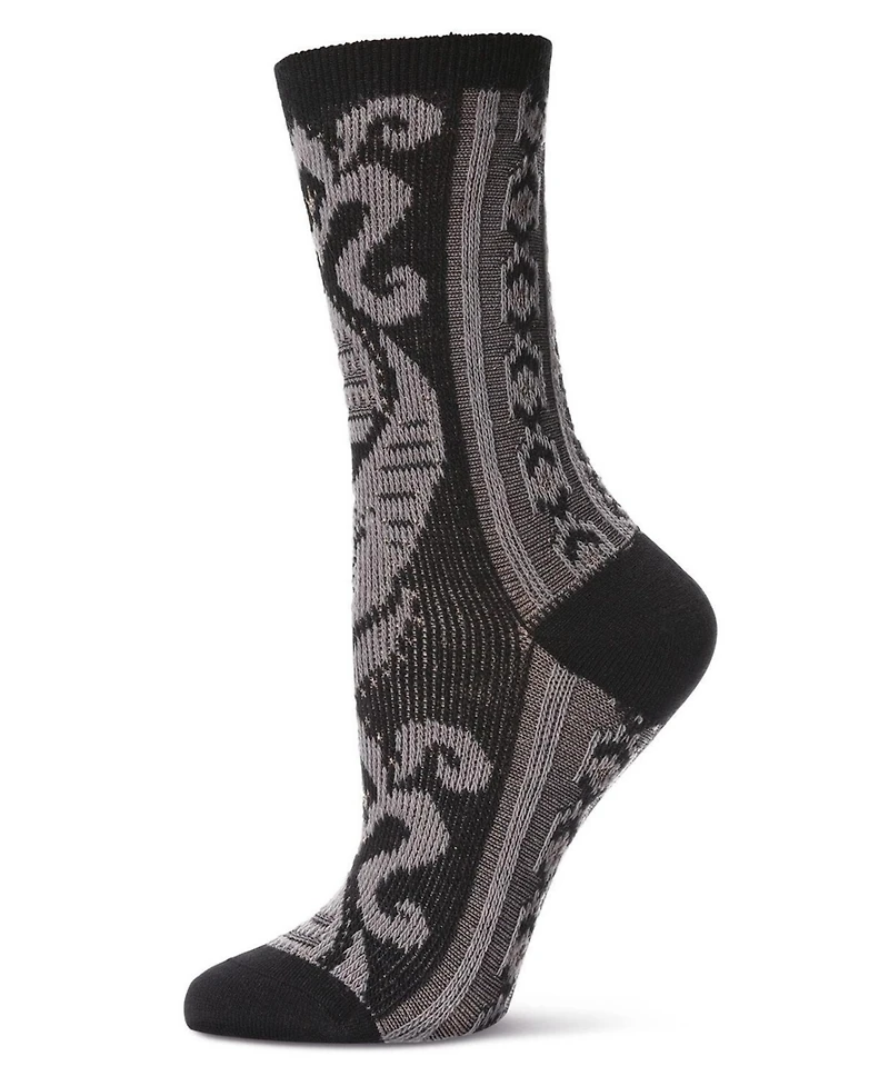 MeMoi Women's S-Swirl Super Comfi Soft-Fit Crew Sock