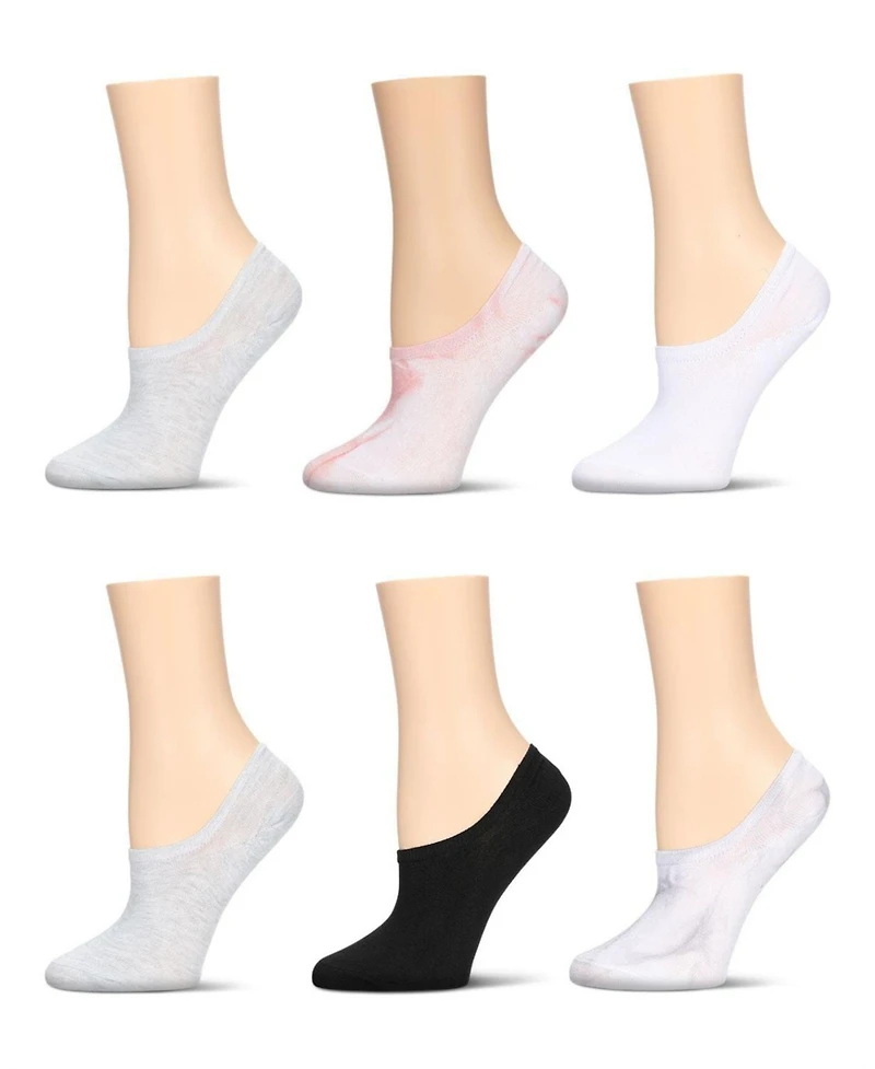 MeMoi Women's 6 Pair Pack Tie Dye No Show Sneaker Liners