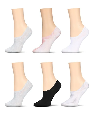 MeMoi Women's 6 Pair Pack Tie Dye No Show Sneaker Liners